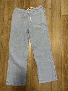 Love Tree Light Blue and White Striped Jogger Pants